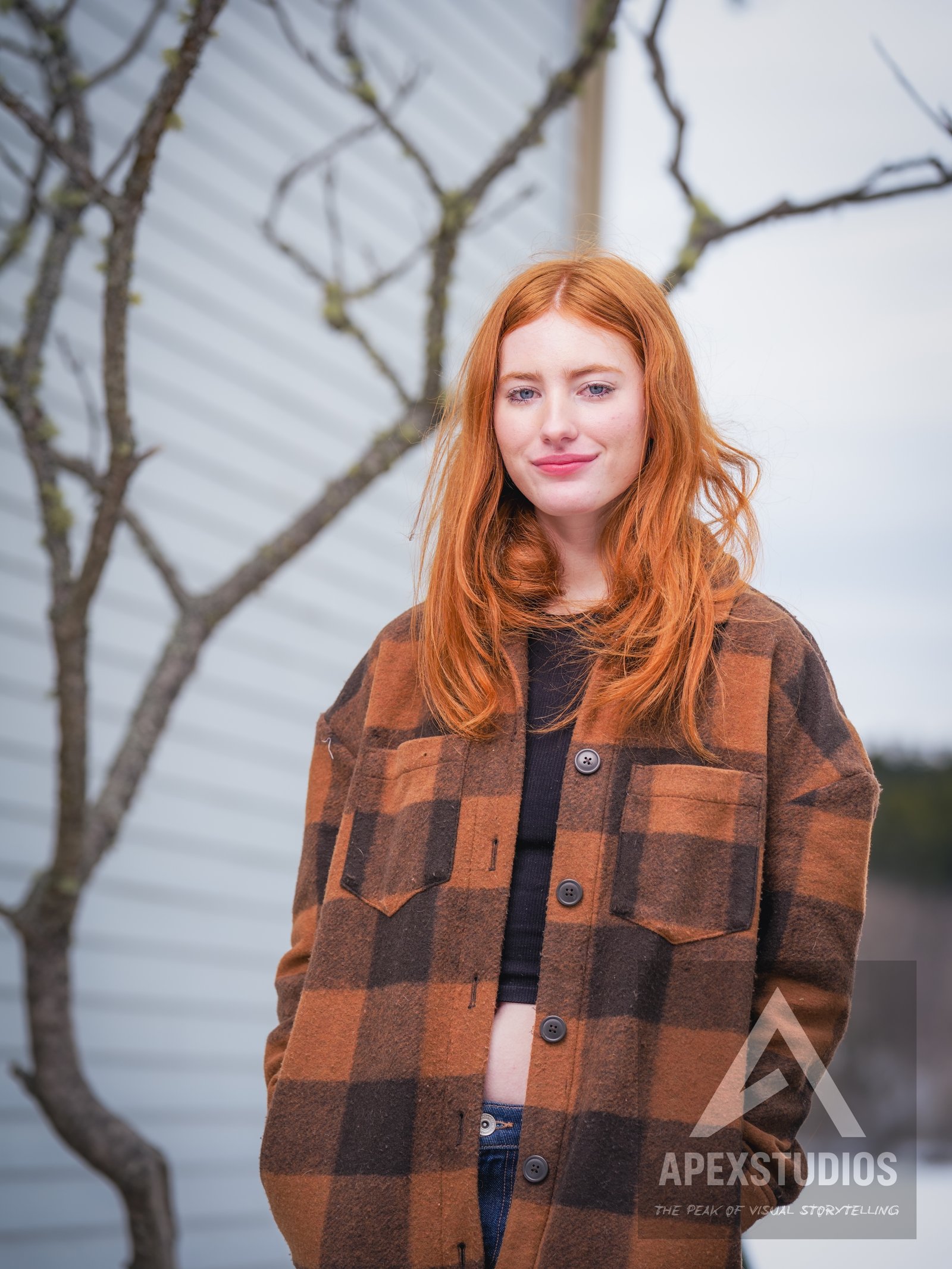 winter portrait, graduation photo