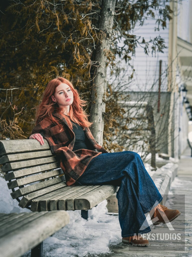 winter portrait, graduation photo
